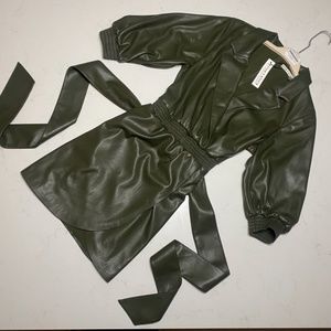 Alice + Olivia Olive Waist-Tie Dress